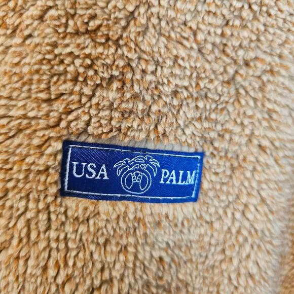 USA Palm Brown Sherpa Men's Reversible Sherpa 1/4 Zip Pullover Jacket Size XL - Picture 13 of 13